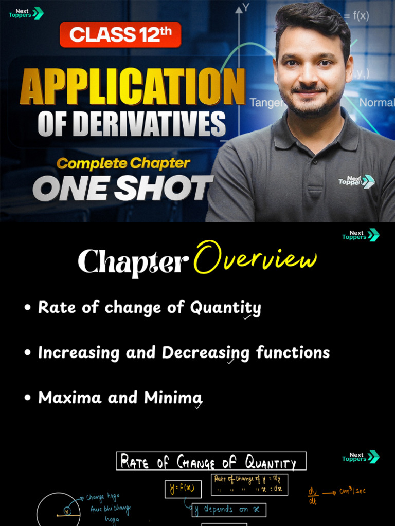 Application of Derivatives - OnE SHOT | PDF