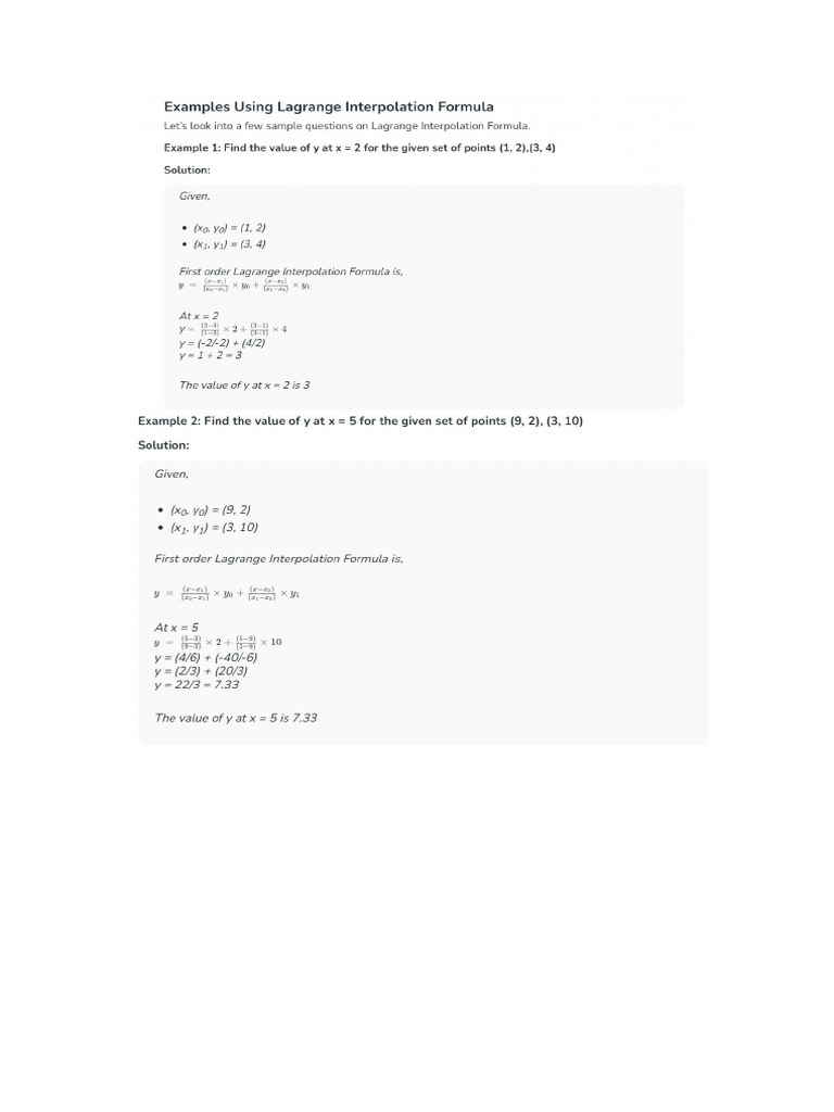 Langrange Polynomial | PDF
