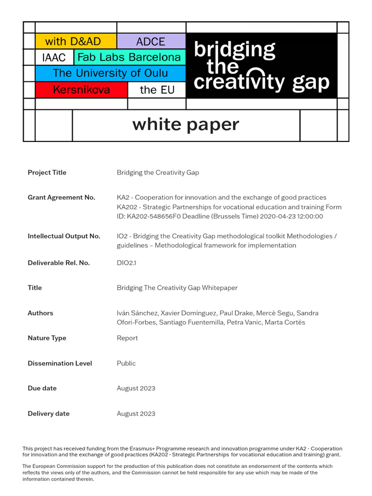 Bridging the Creativity Gap Whitepaper | PDF | Focus Group | Creativity