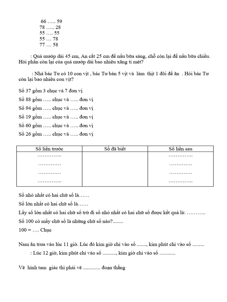 30 de On Tap Ki 2 Toan Lop 1 Fabad-6 | PDF
