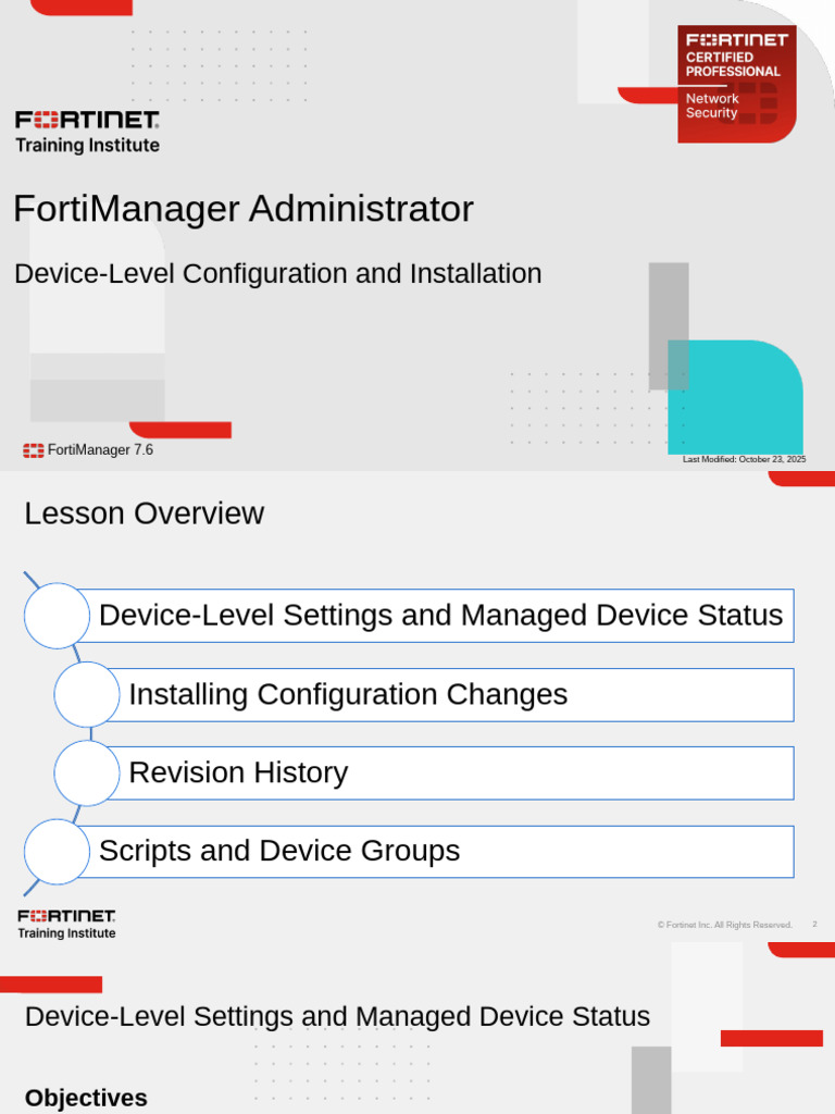 Configuration et Statut des Appareils FortiManager | PDF | Paradigme de ...