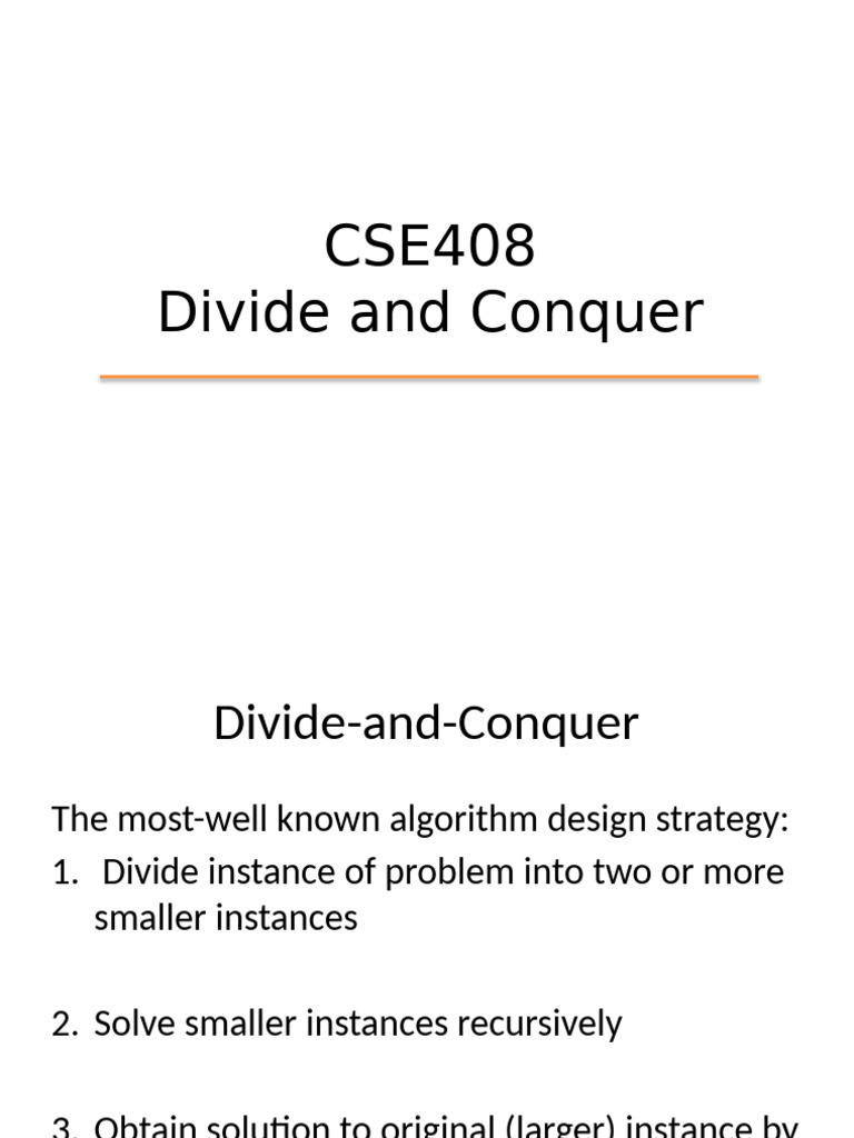 Divide and Conquer Algorithms Explained | PDF | Algorithms ...