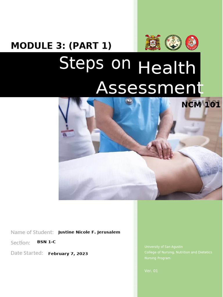 Module 3a - Steps in Health Assessment - Subjective Data | PDF ...