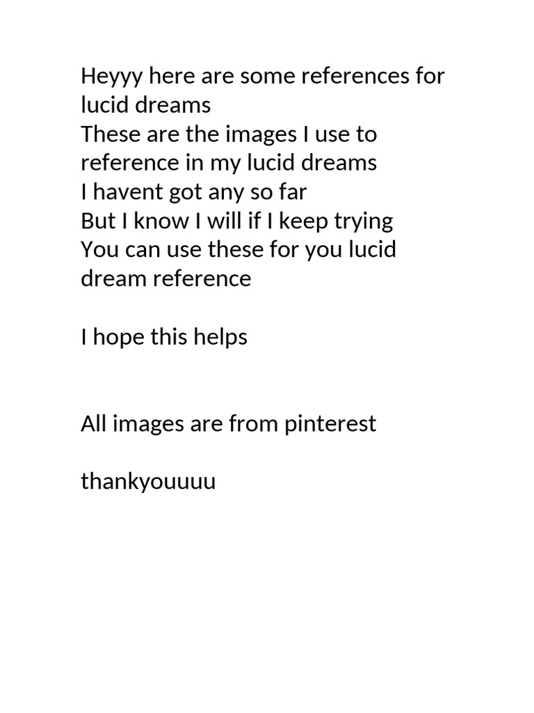 Lucid Dream Reference Images Guide | PDF