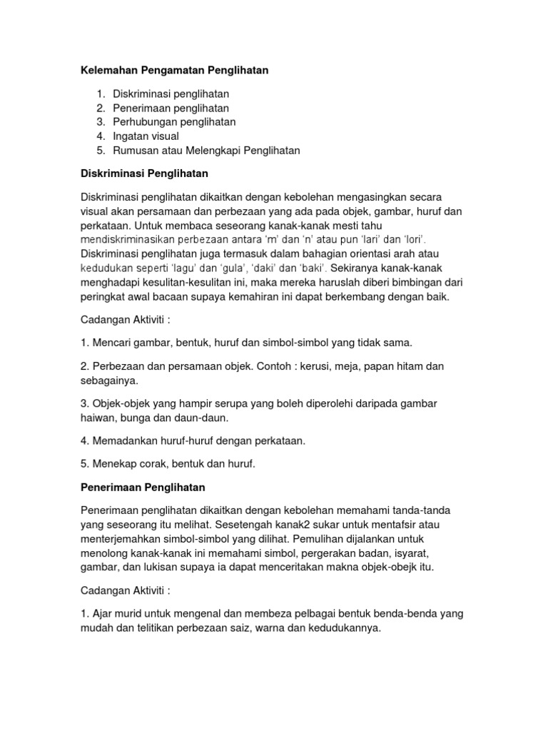Pengamatan Penglihatan Pdf