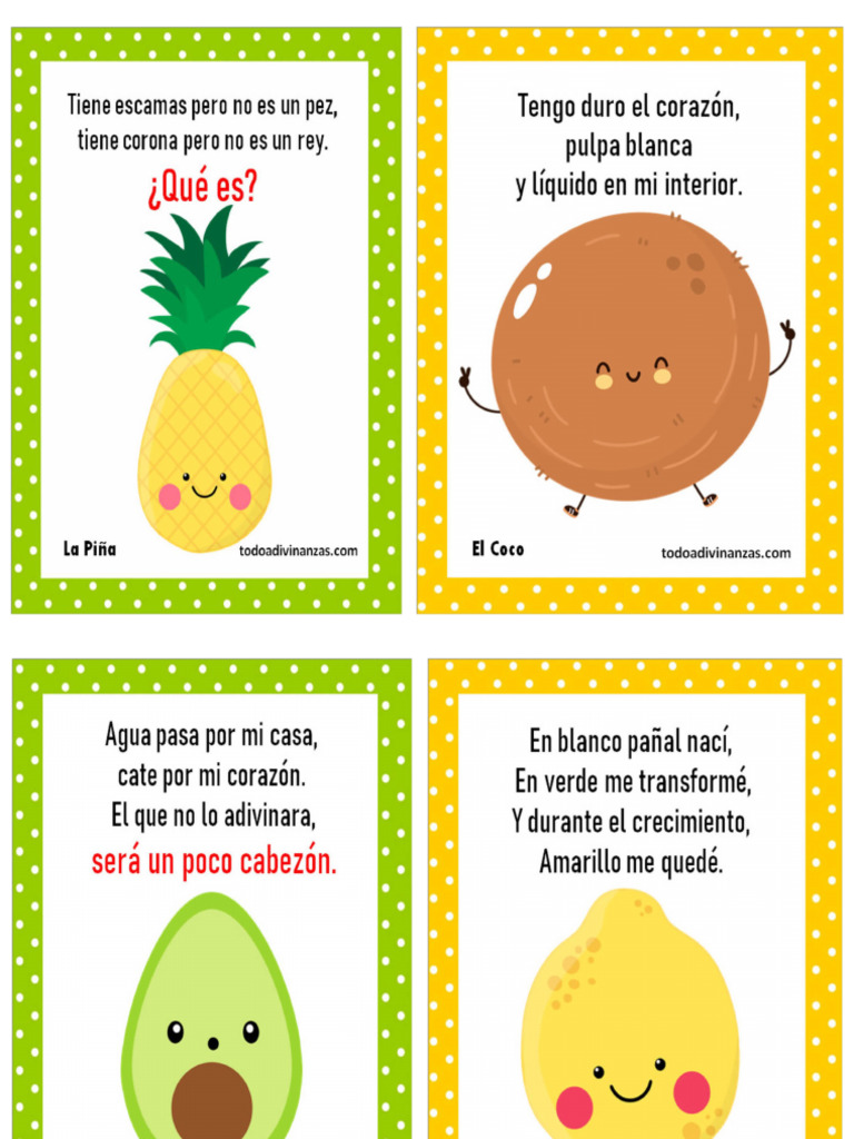 Adivinanzas de Frutas | PDF