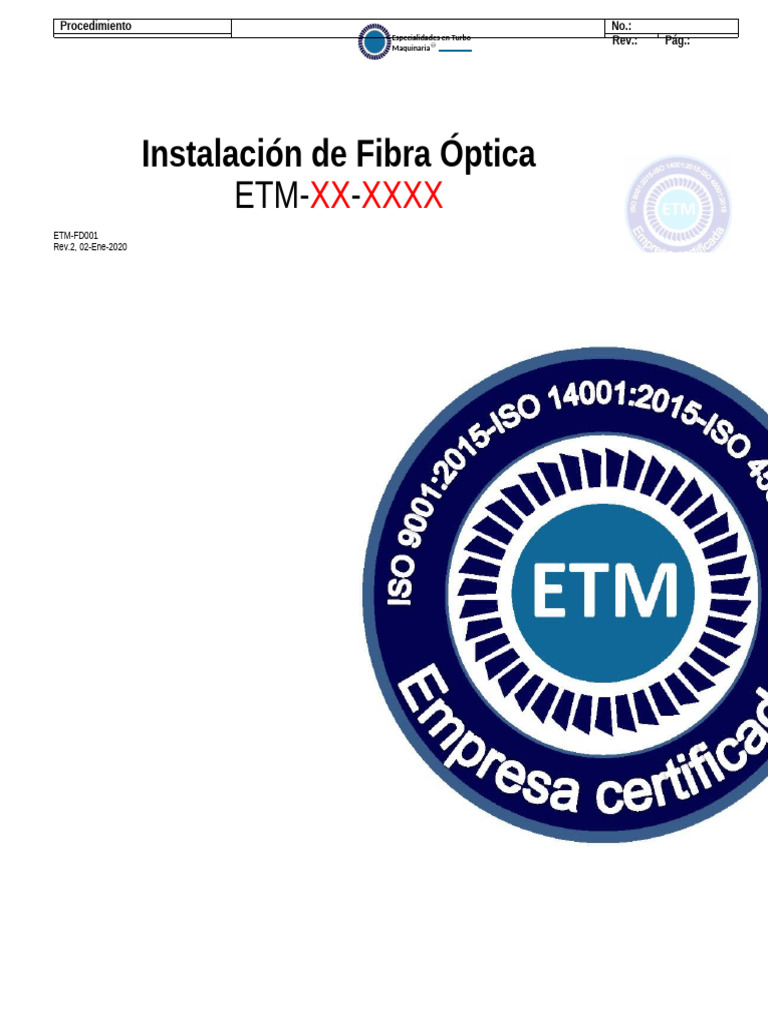 Etm FD001 | PDF | Fibra óptica | Óptica