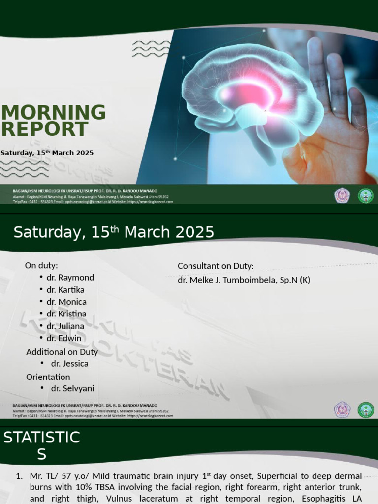 Morning Report: Patient Cases Overview | PDF | Medical Specialties ...
