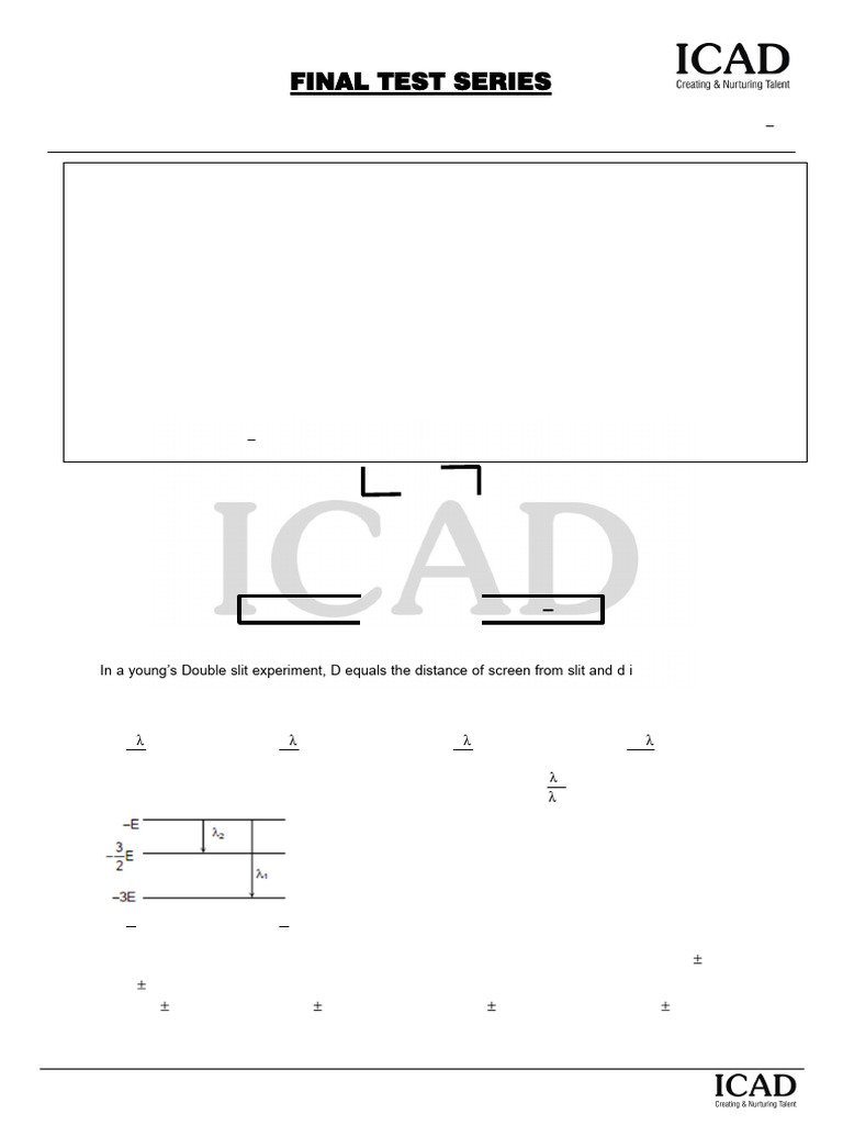 JEE 25 Final Test Series Paper I | PDF | Rotation | Physics