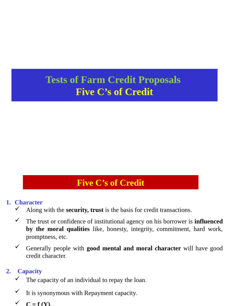 5 C's of Credit | PDF