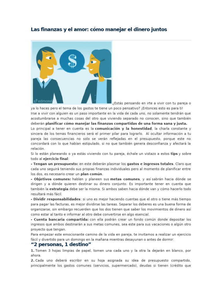 2.las Finanzas y El Amor - Como Manejar El Dinero Juntos | PDF ...