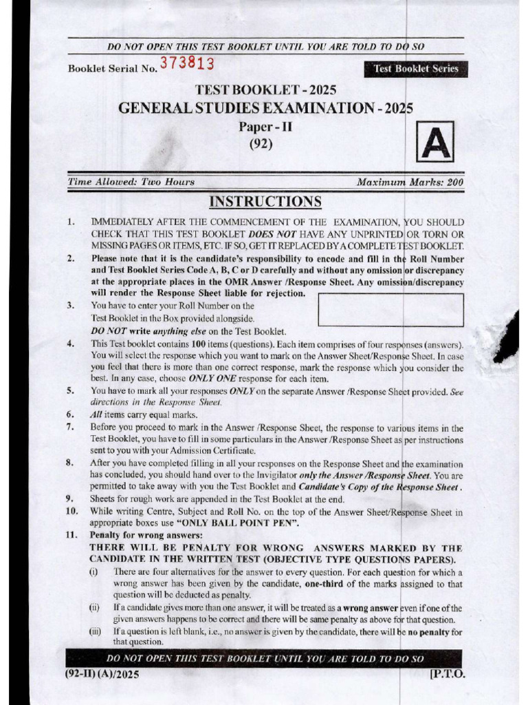 CSAT Paper | PDF