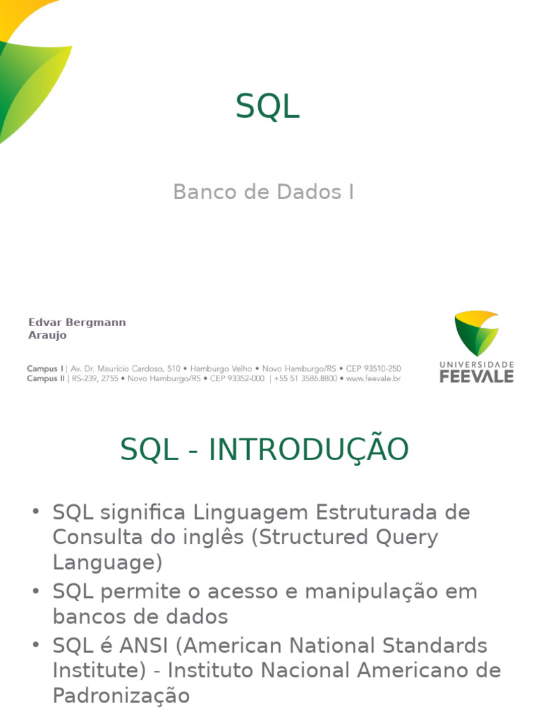 Introdução à Linguagem SQL e Comandos | PDF | SQL | Gestão de dados