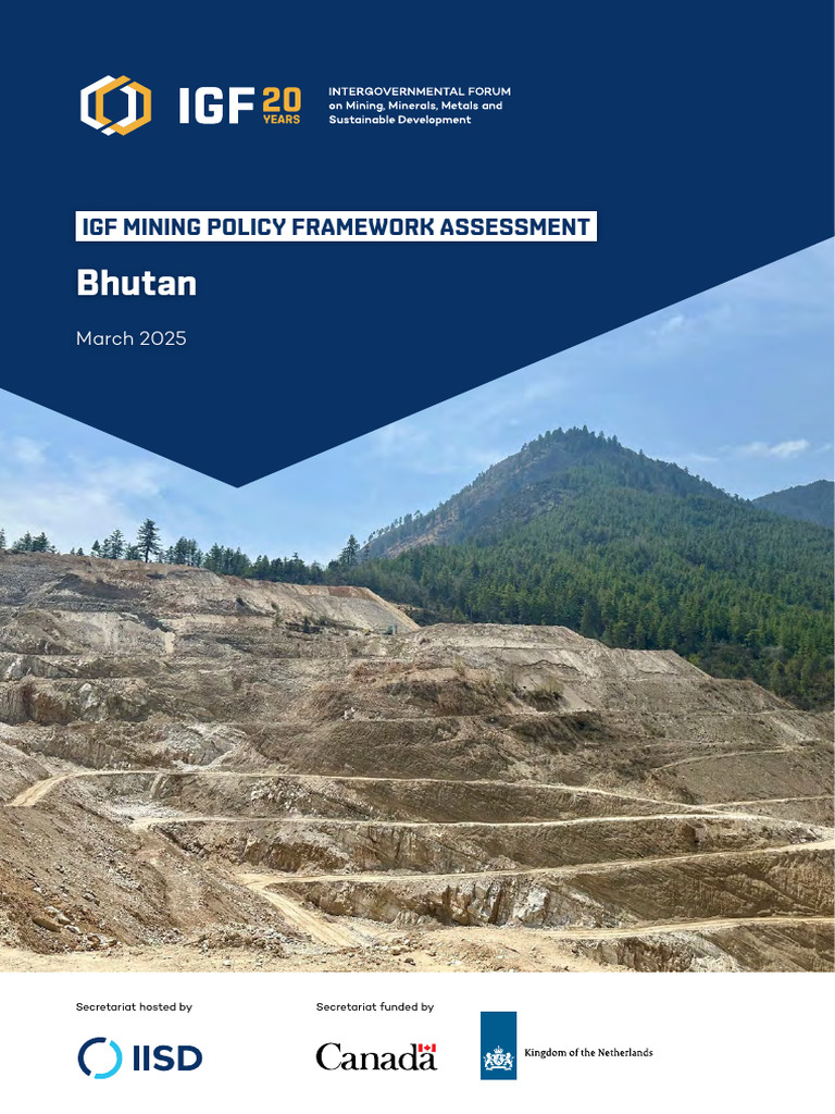 Bhutan Mining Policy Framework Assessment PDF Economies