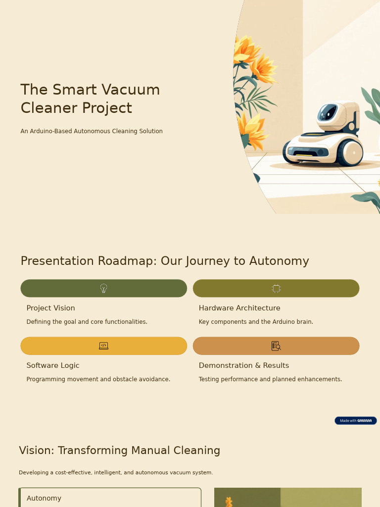 Arduino-Based Smart Vacuum Cleaner | PDF | Arduino | Computer Engineering