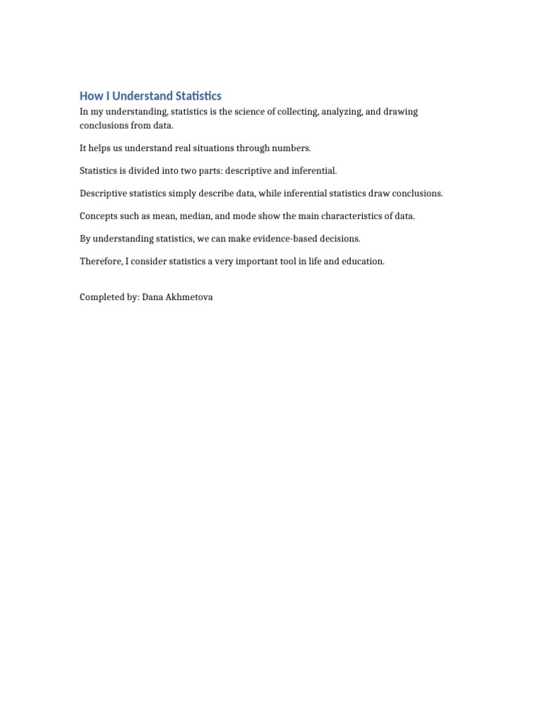 Understanding Statistics Basics | PDF