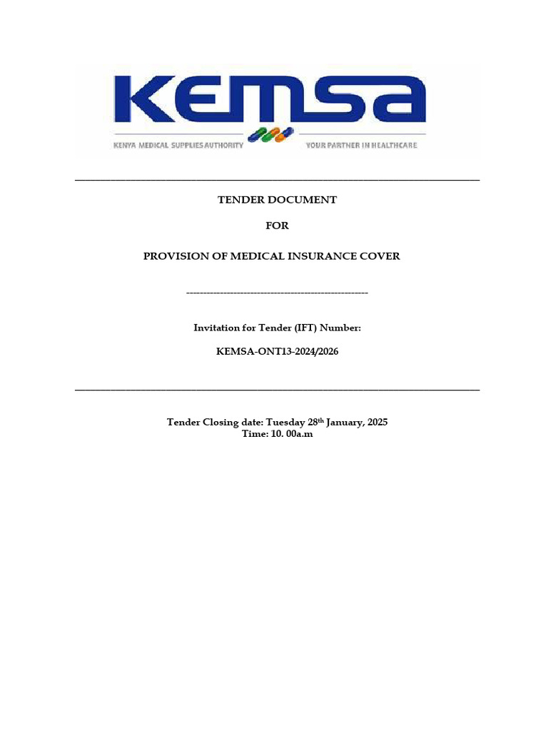 KEMSA - Tender Document For Medical Insurance Cover-2024-2026-FINAL ...