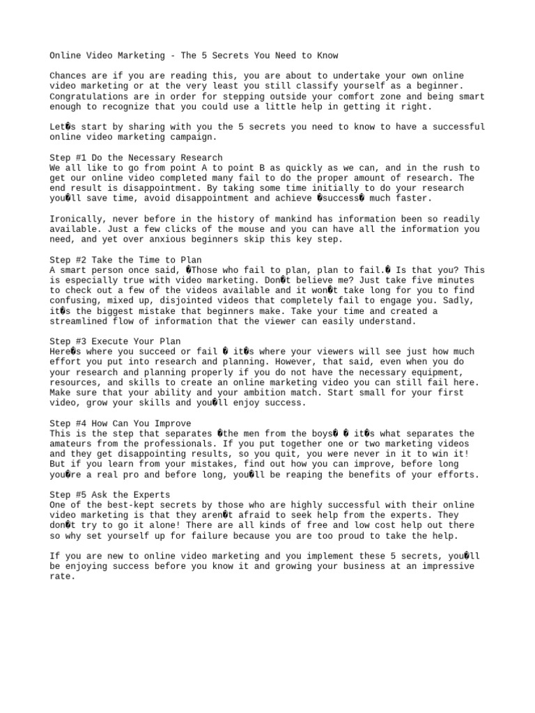 The 5 Secrets You Need To Know PDF