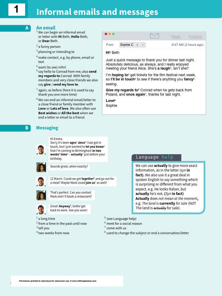 Informal Email and Messaging Tips | PDF | English Language | Linguistics