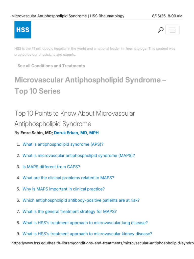 Understanding Microvascular APS Risks | PDF | Blood Vessel | Medicine