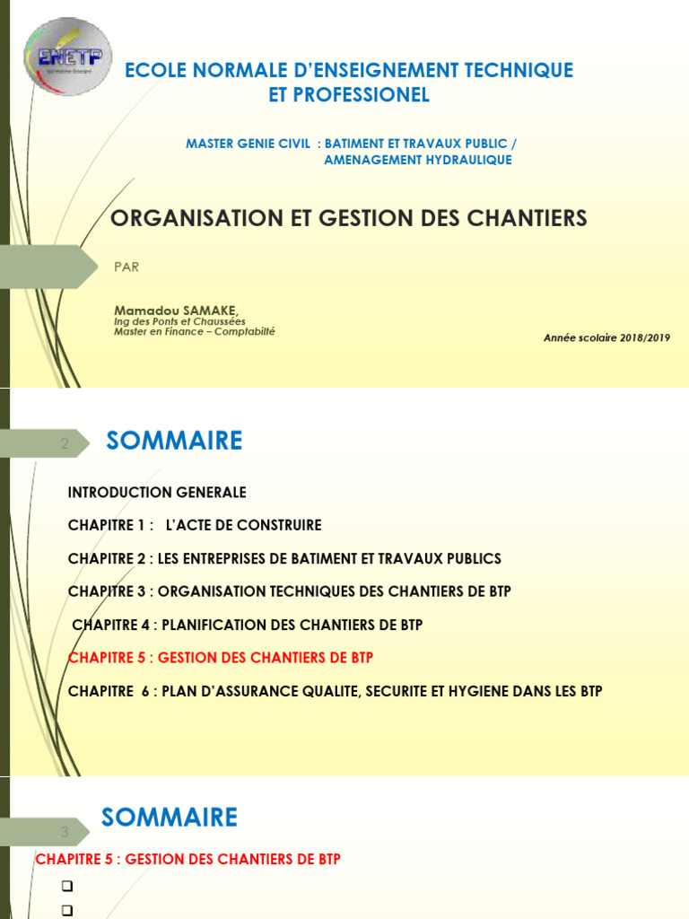 Gestion des Chantiers de BTP : Guide Complet | PDF | Budget | Taxe sur ...