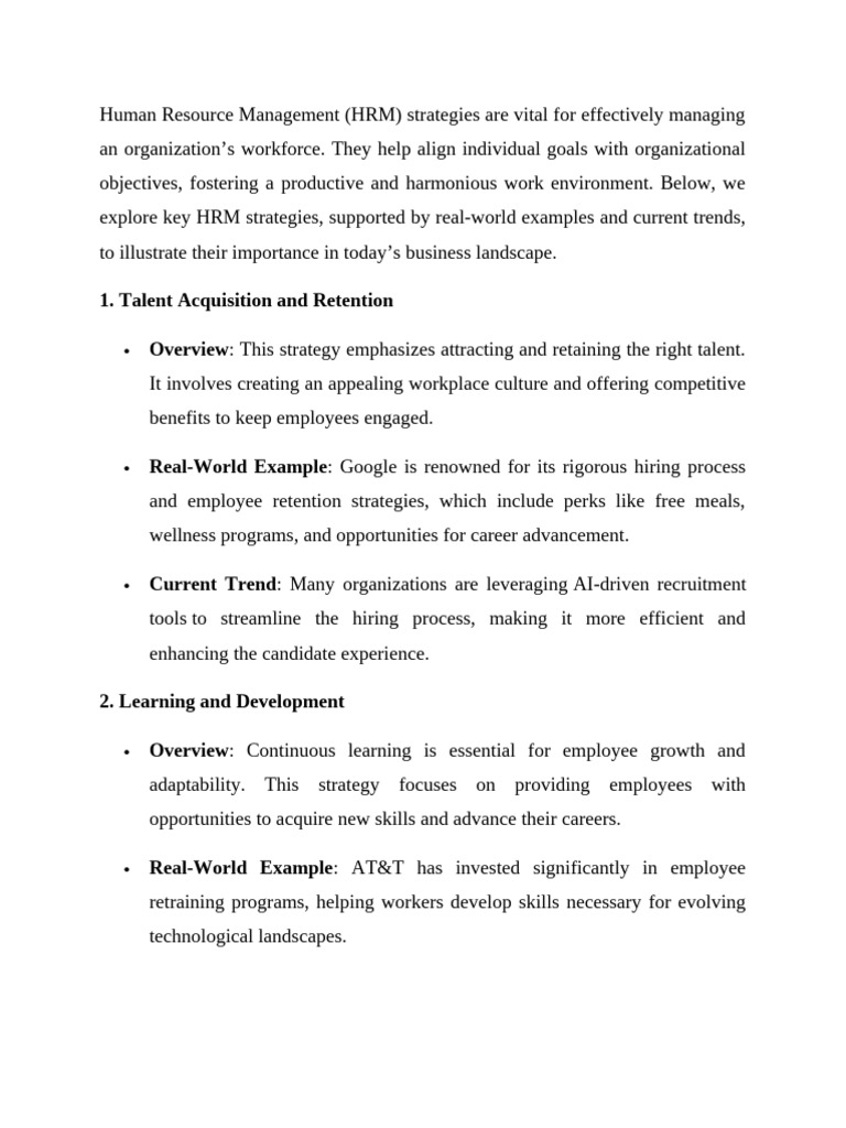 Key HRM Strategies for Workforce Success | PDF | Human Resource ...