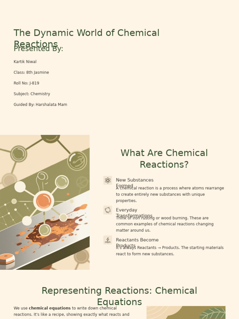 The Dynamic World of Chemical Reactions | PDF | Chemical Reactions ...