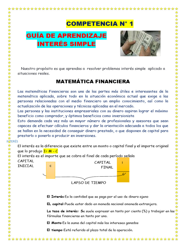 Guia de Aprendizaje Matematica - Interes Simple | PDF | Interés ...