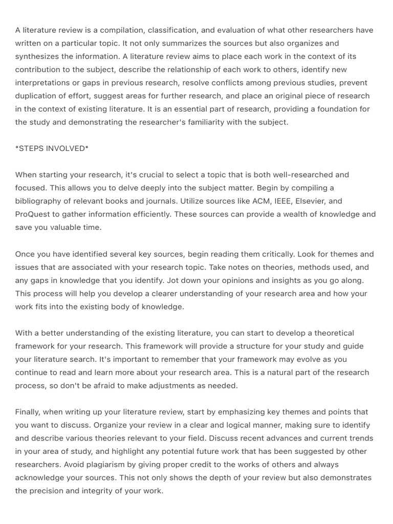 Essential Guide to Literature Reviews | PDF | Systematic Review | Meta ...