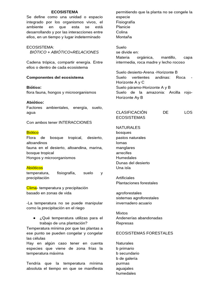 Componentes y Clasificación de Ecosistemas | PDF | Ecosistema | Suelo