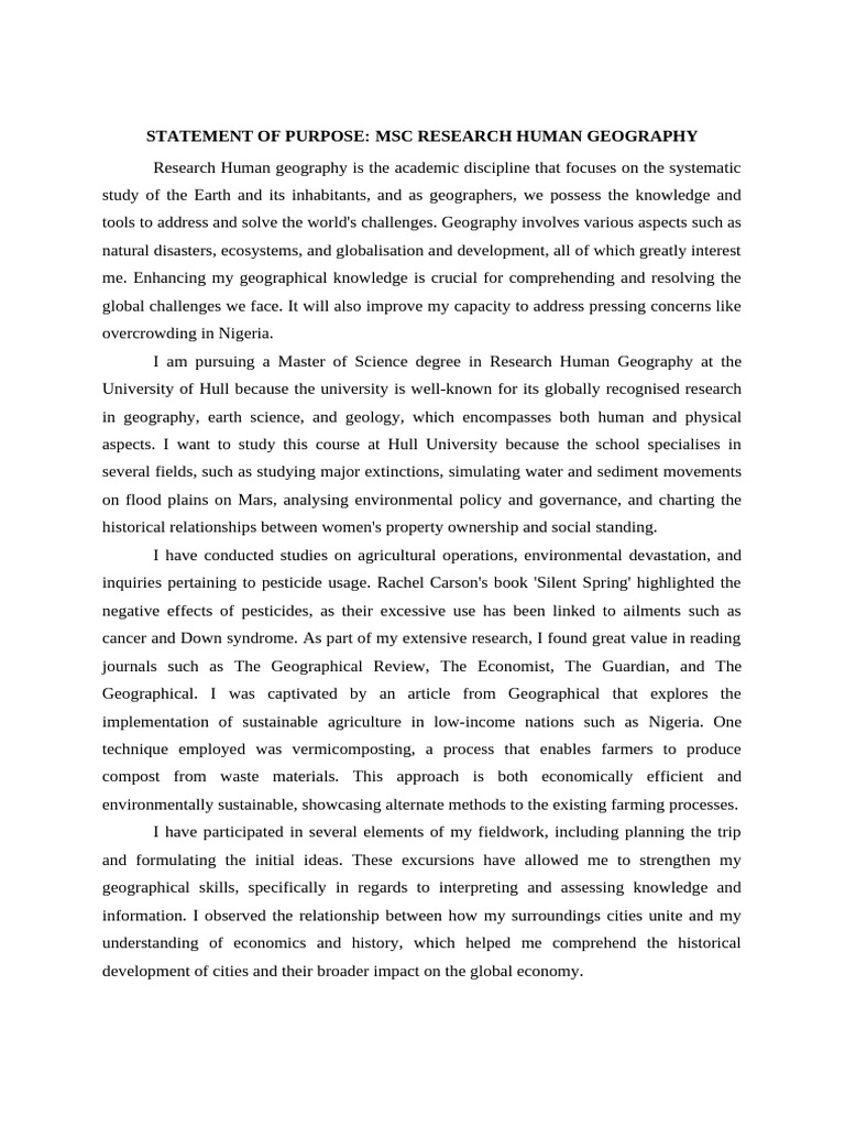 MSc in Human Geography at Hull University | PDF | Geography | Science
