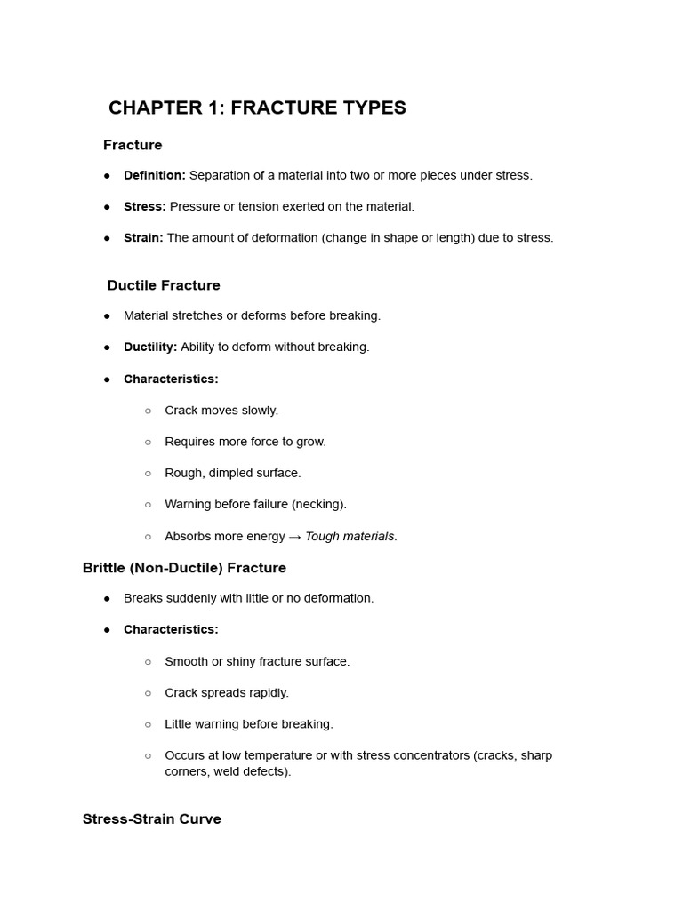 Types of Material Fractures and Testing | PDF | Fracture | Deformation ...
