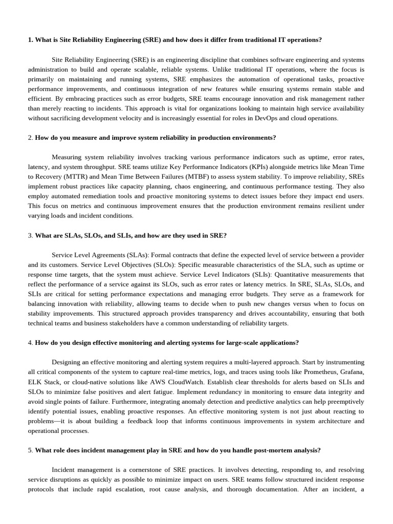 What Is Site Reliability Engineering | PDF | Reliability Engineering ...