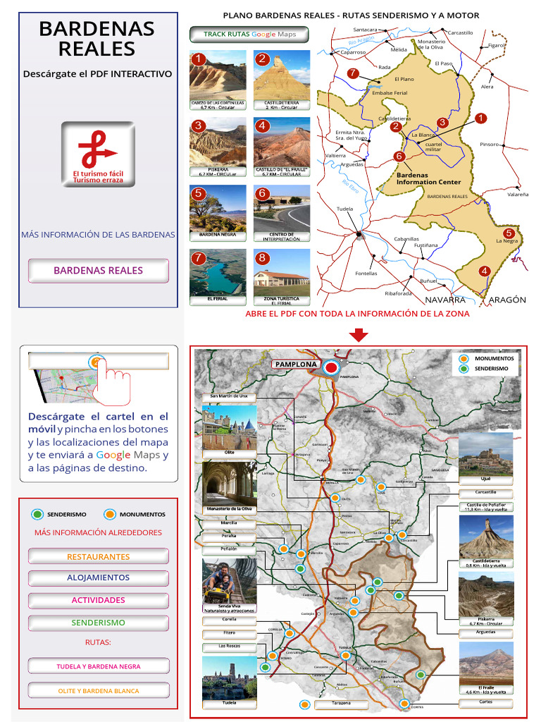 Mapa Bardenas Reales El Turismo Facil 1 | PDF