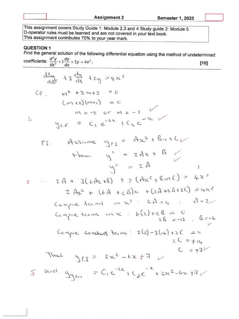 Solutions APM3700 Assignment 2 | PDF