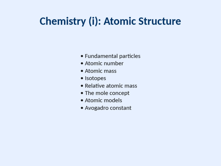 Atomic Structure in Chemistry Basics | PDF
