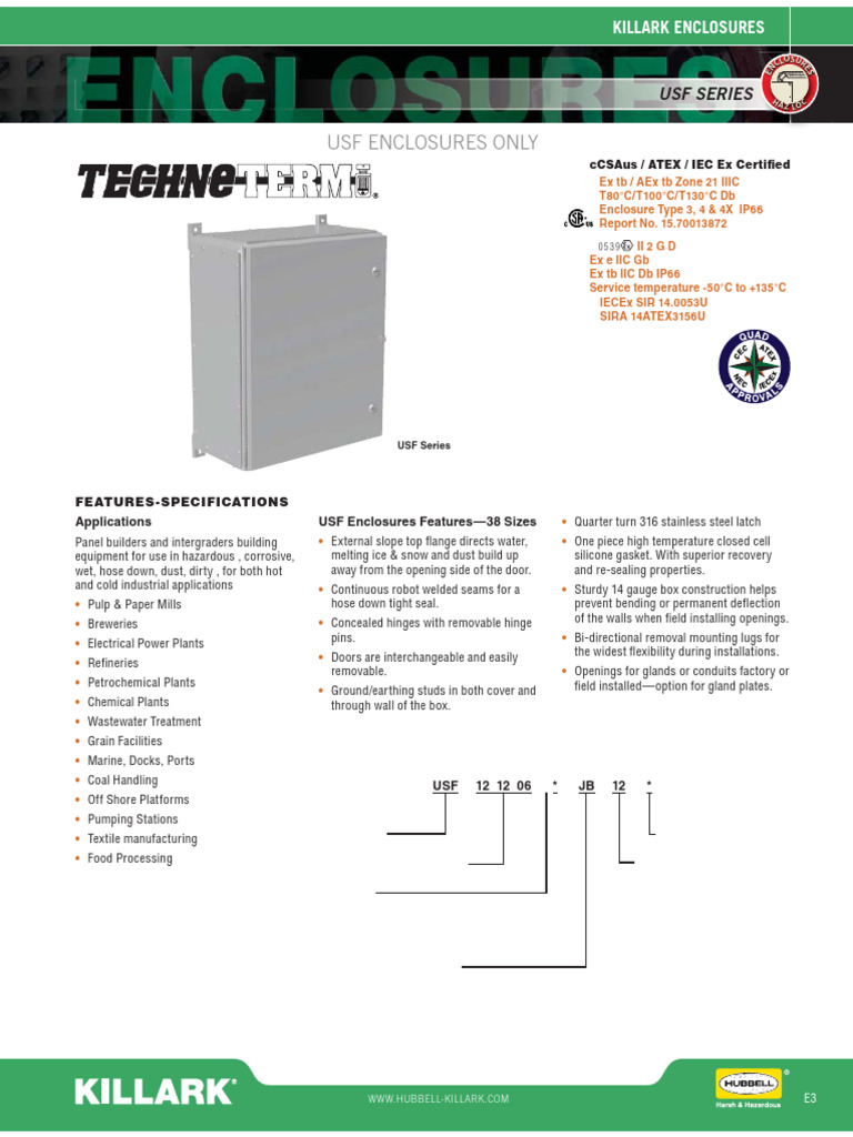 Killark USF Series Enclosures Guide | PDF | Pipe (Fluid Conveyance ...
