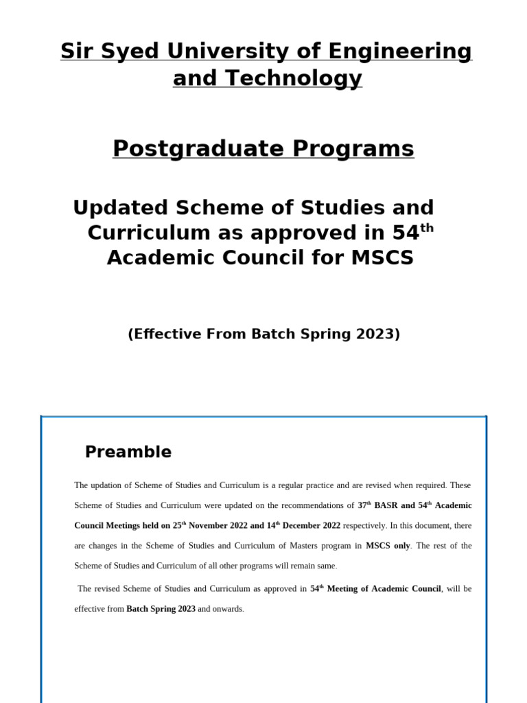 MSCS Curriculum Update Spring 2023 | PDF | Databases | Machine Learning