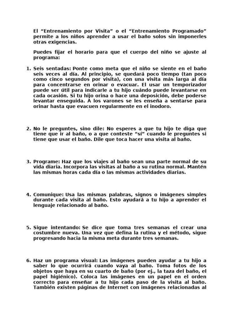 Como Enseñar A Mi Hijo TEA A Ir Al Baño | PDF