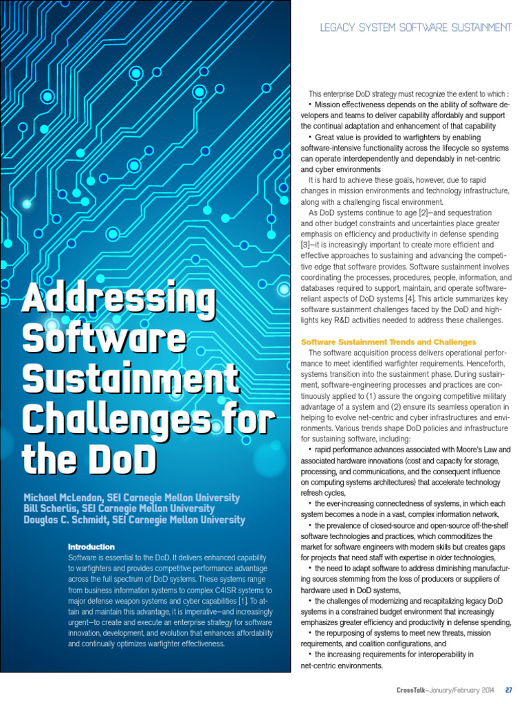 DoD Software Sustainment Challenges | PDF | Software | Infrastructure