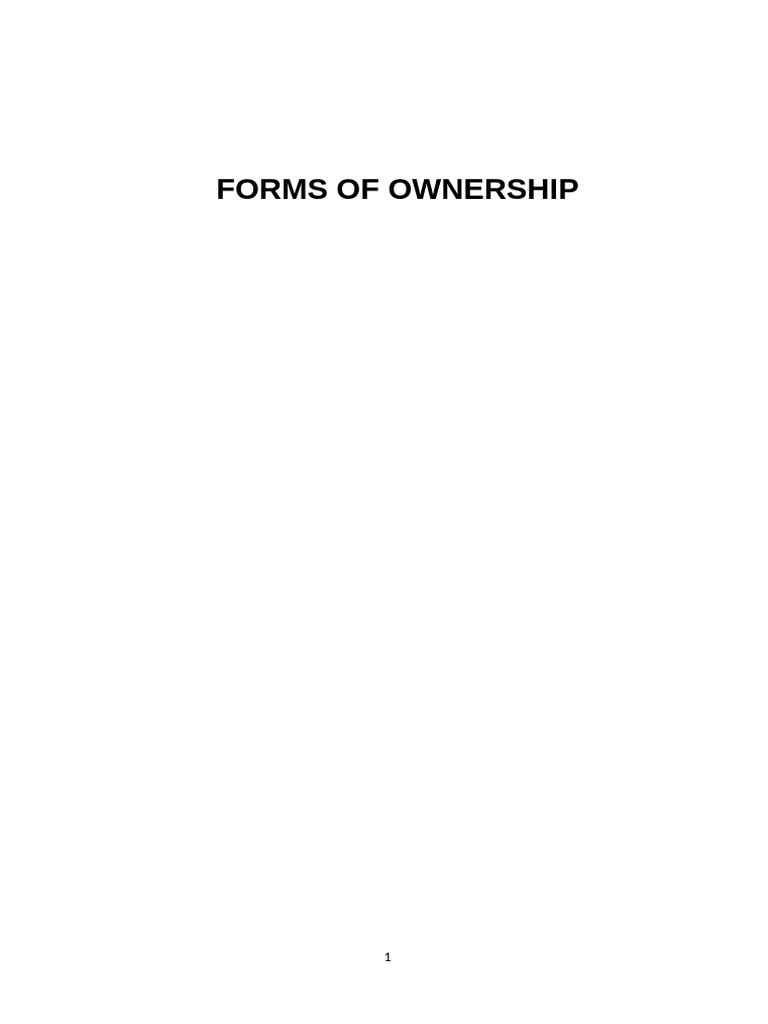 Understanding Business Ownership Types | PDF | Partnership | Sole ...
