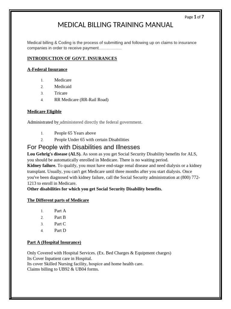Medical Billing & Coding Training Guide | PDF | Medicare (United States ...