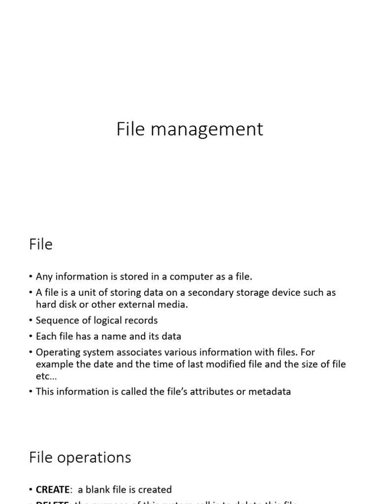 Lec7-File Management | PDF | Computer File | File System