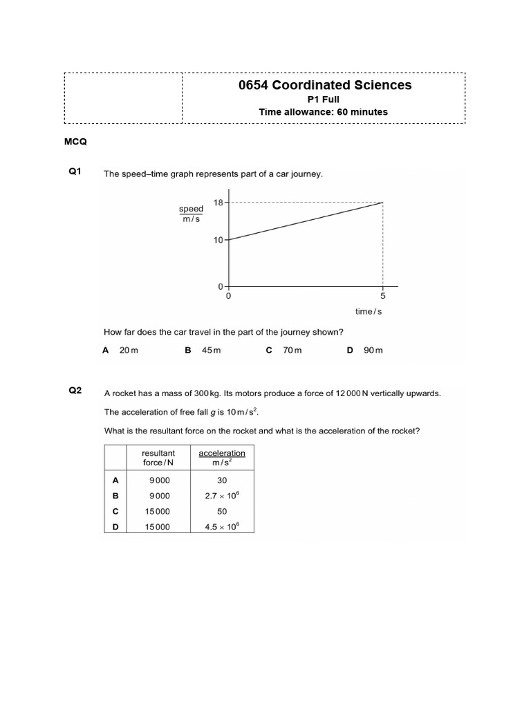 0654 P1 Test | PDF