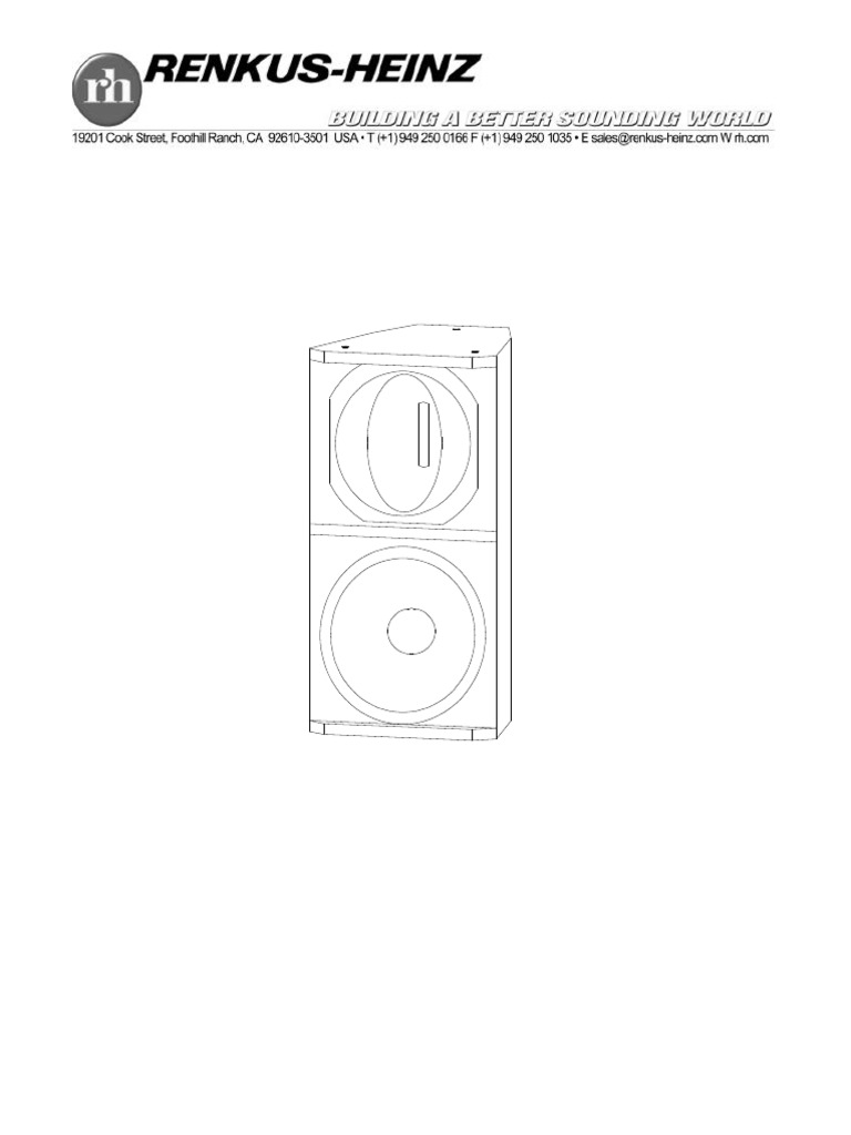 Renkus-Heinz Loudspeaker User Manual | PDF | Loudspeaker | Amplifier