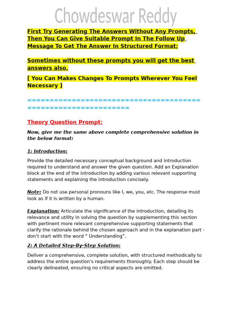 Generating Structured Answers Efficiently | PDF | Concept | Question
