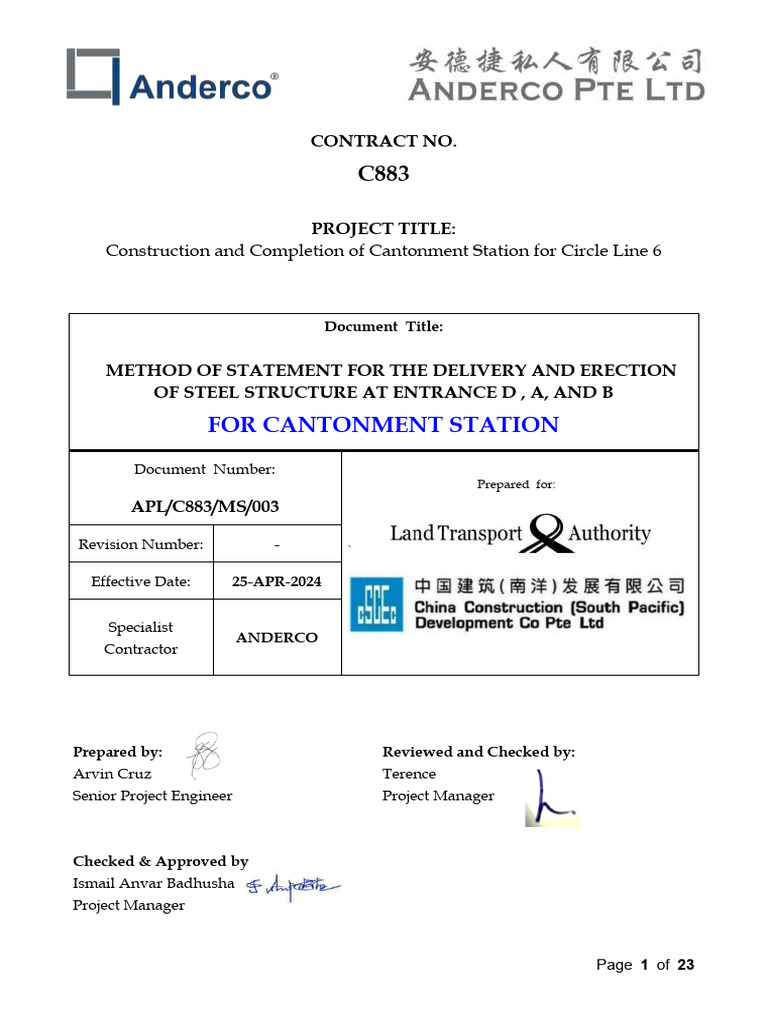 Steel Structure Erection Method for Cantonment Station | PDF | Crane ...
