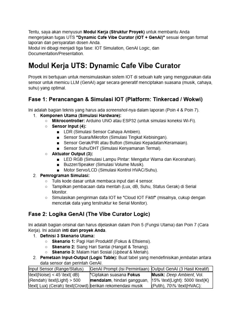 Modul UTS: Dynamic Cafe Vibe Curator | PDF