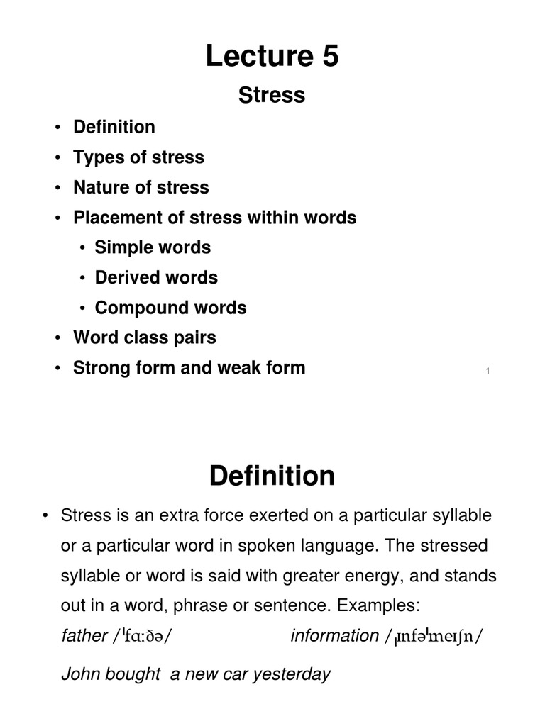 Stress | PDF | Foreign Language Studies