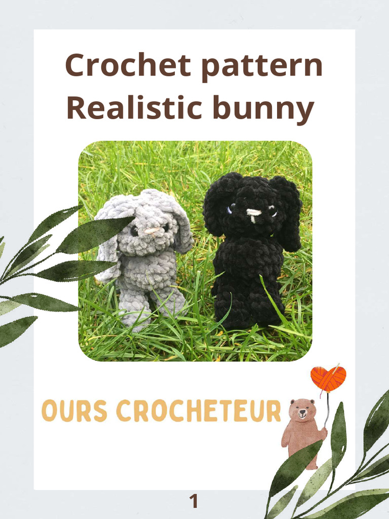 Realistic Crochet Bunny Pattern | PDF | Crochet | Embroidery